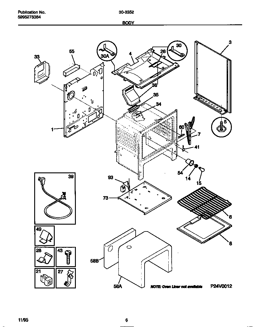 Tappan 30-3352-23-05 body diagram