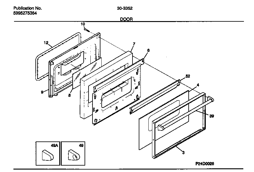 Tappan 30-3352-23-05 door diagram