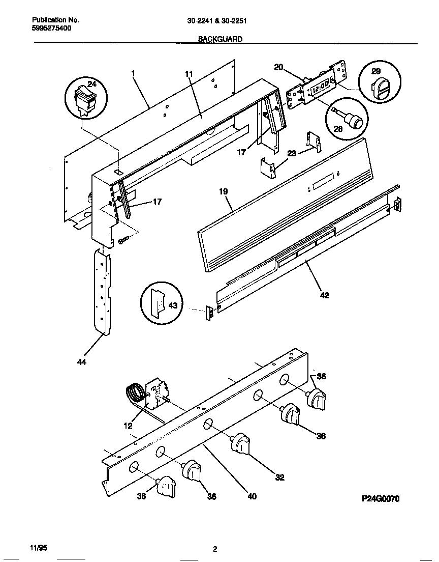 Tappan 30-2241-23-09 backguard diagram