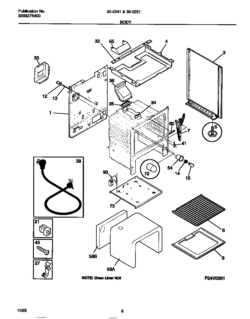 Tappan 30-2241-23-09 body diagram