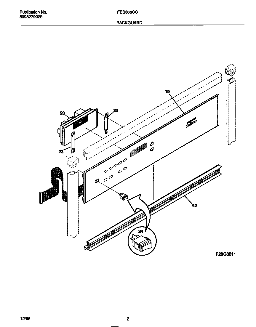 Frigidaire FEB386CCB1 backguard diagram