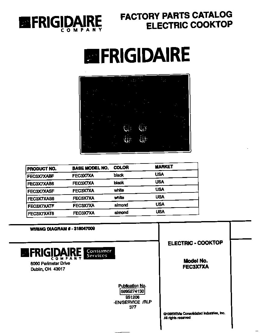 Frigidaire FEC3X7XAS6 cover diagram