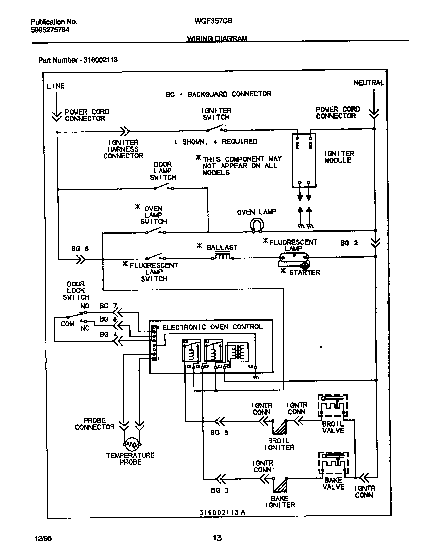 White-Westinghouse WGF357CBSB wiring diagram diagram
