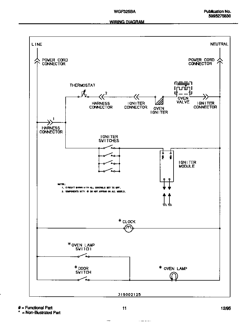 White-Westinghouse WGF325BAWC wiring diagram diagram