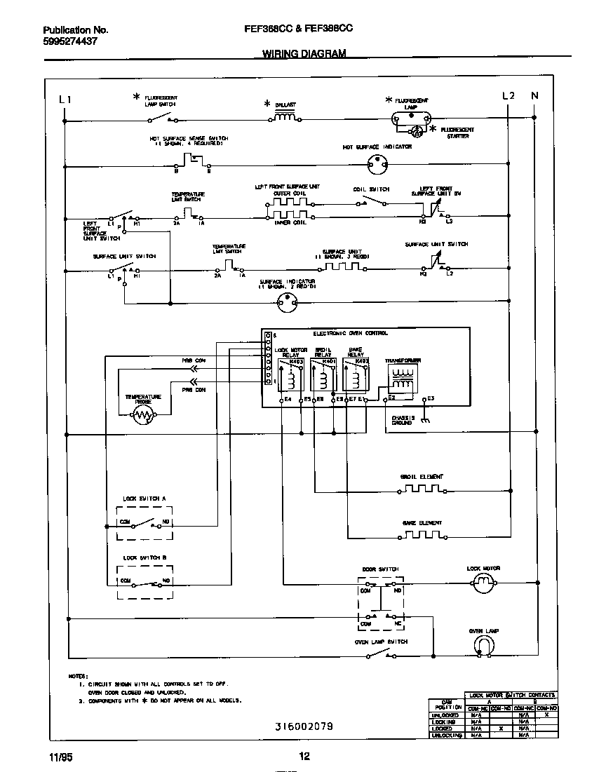 Frigidaire FEF388CCBD wiring diagram diagram