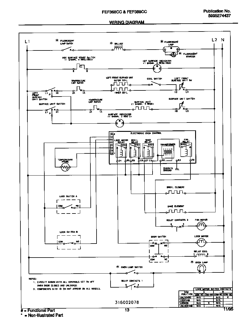 Frigidaire FEF388CCBD wiring diagram diagram