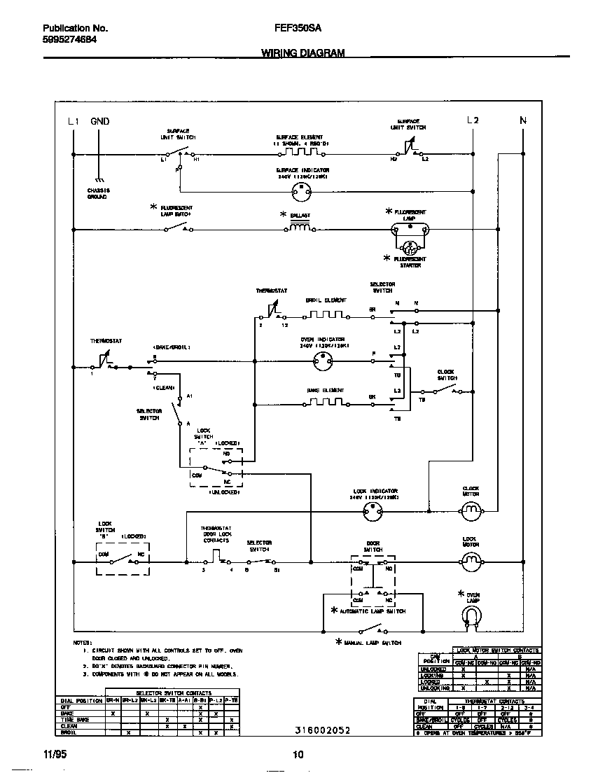Frigidaire FEF350SAWE wiring diagram diagram