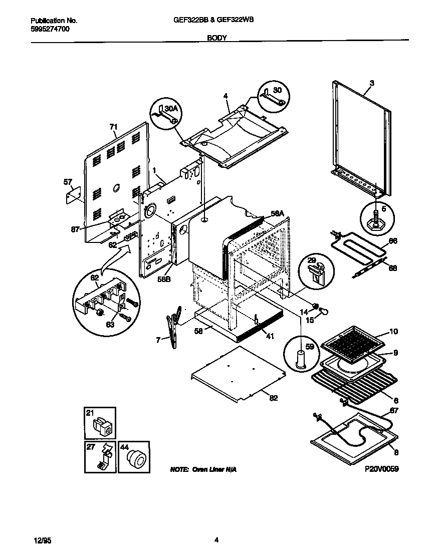 Gibson GEF322BBDC body diagram