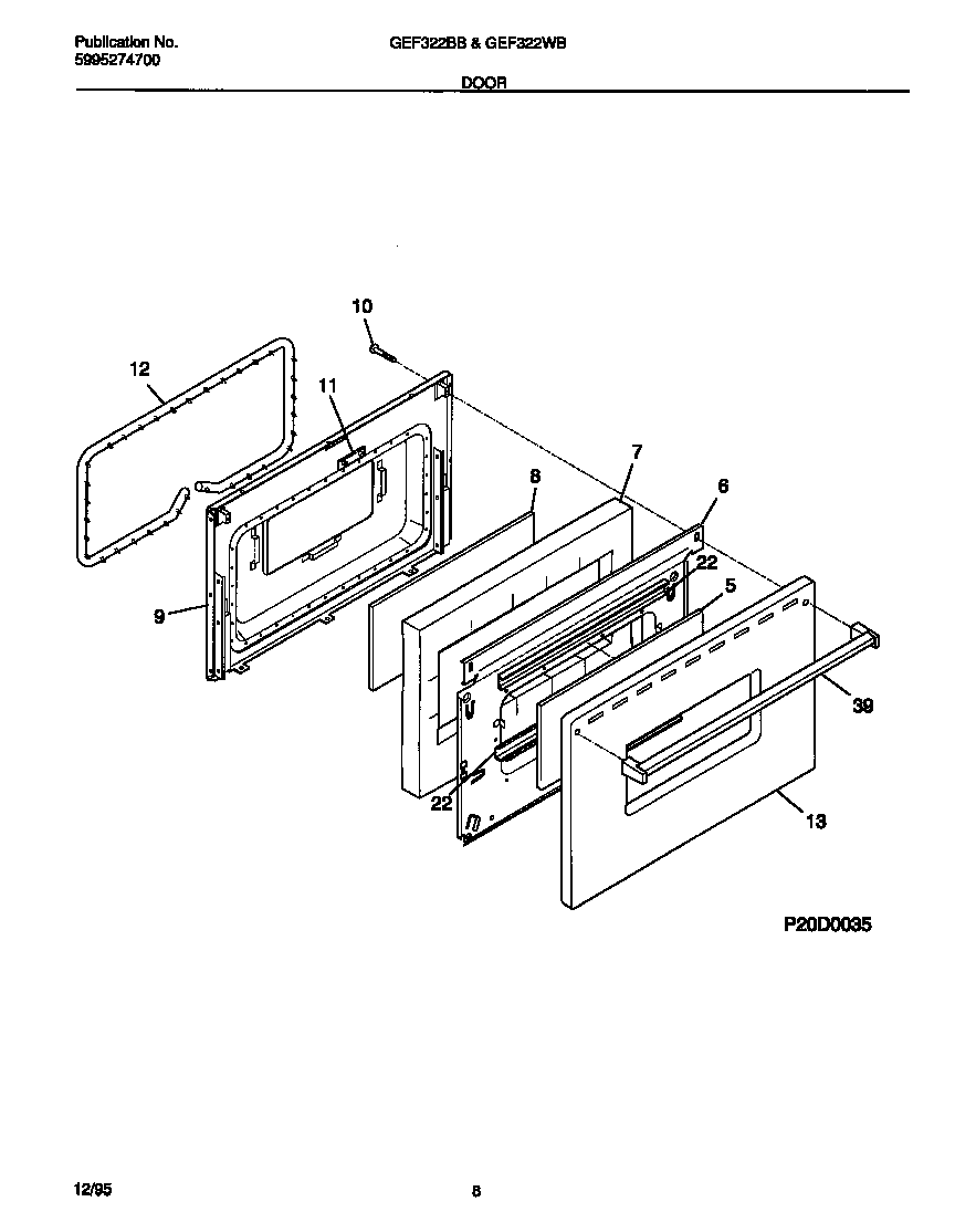 Gibson GEF322BBDC door diagram