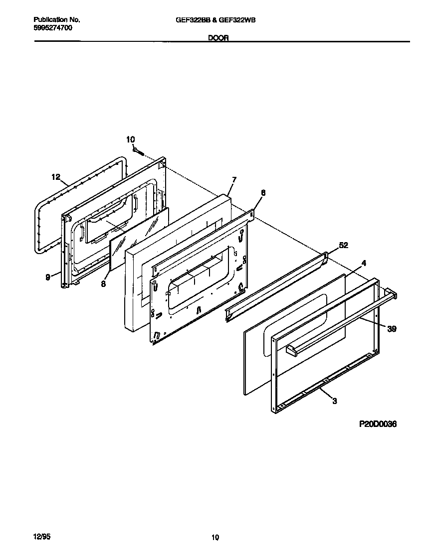 Gibson GEF322BBDC door diagram