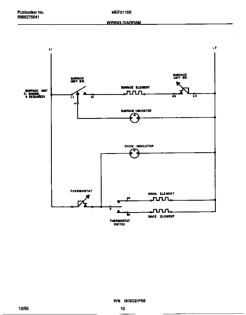Universal/Multiflex (Frigidaire) MEF311SBDD wiring diagram diagram