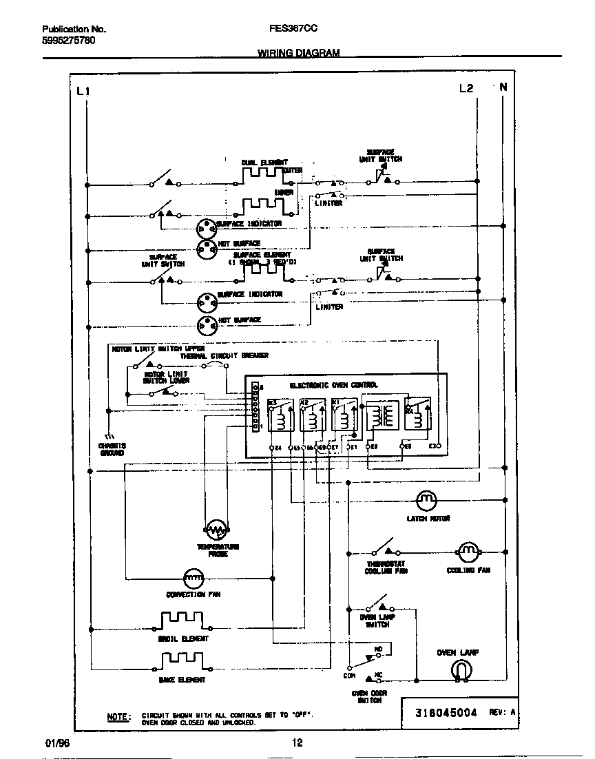 Frigidaire FES367CCBC wiring diagram diagram