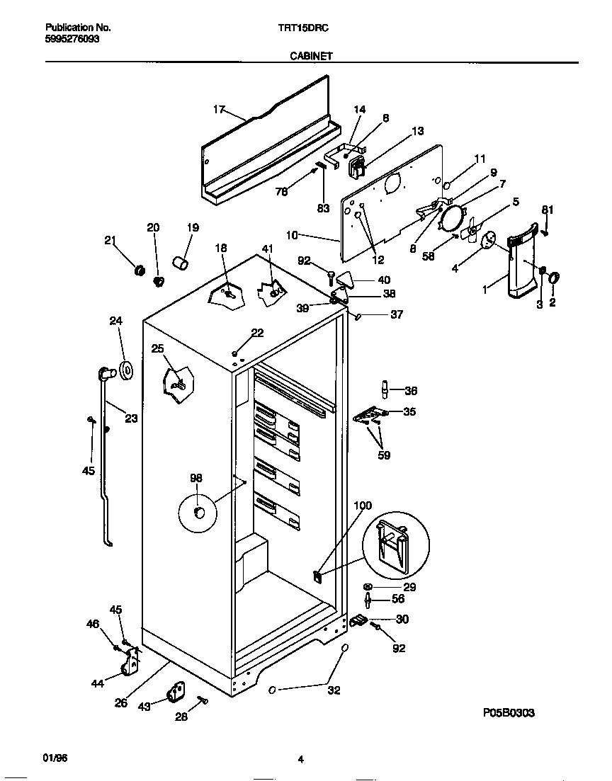 Tappan TRT15DRCD1 cabinet diagram