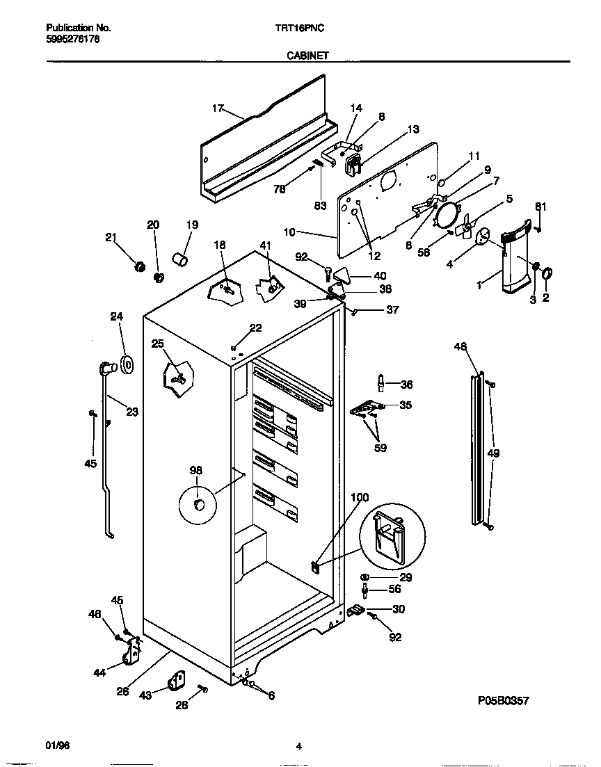 Tappan TRT16PNCD2 cabinet diagram