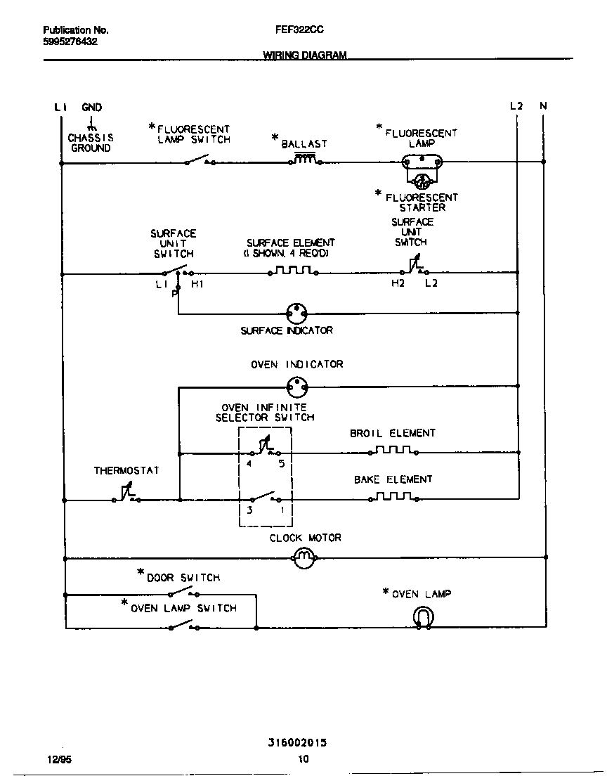 Frigidaire FEF322CCTC wiring diagram diagram