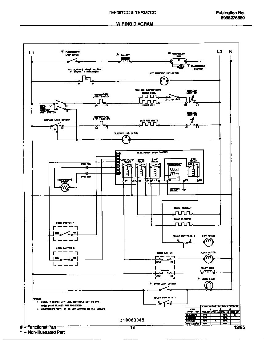 Tappan TEF367CCTB wiring diagram diagram