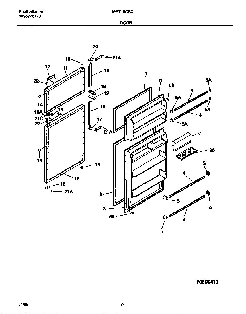 Kelvinator MRT15CSCD2 door diagram