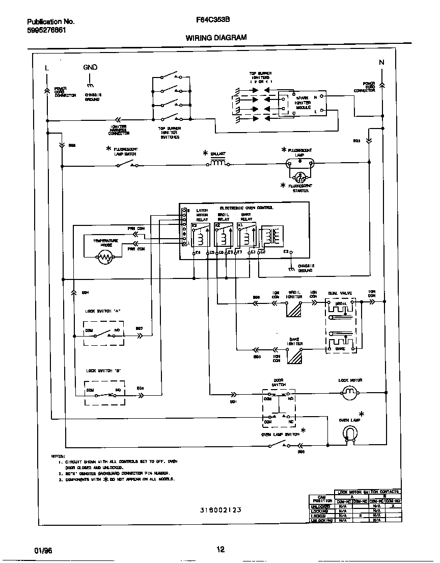 Frigidaire F64C353BSB wiring diagram diagram