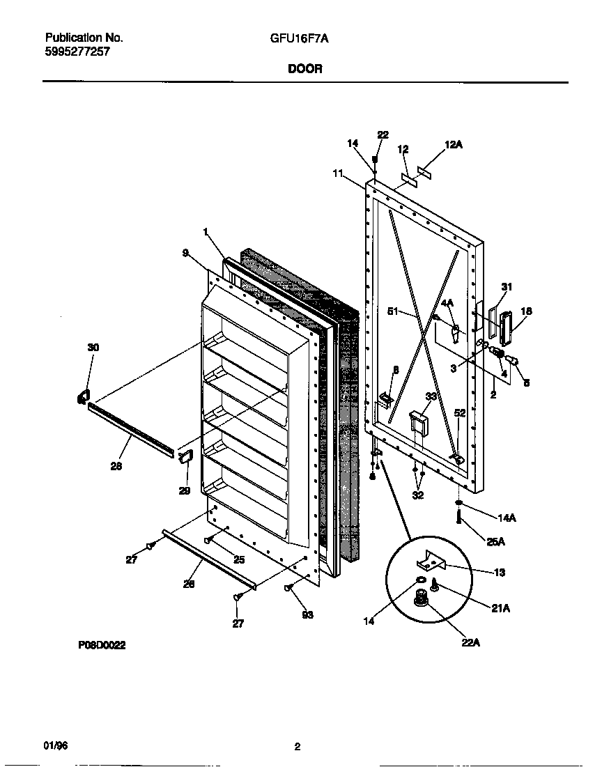 Gibson GFU16F7AW5 door diagram