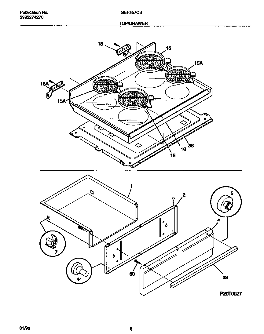 Gibson GEF357CBSC top/drawer diagram