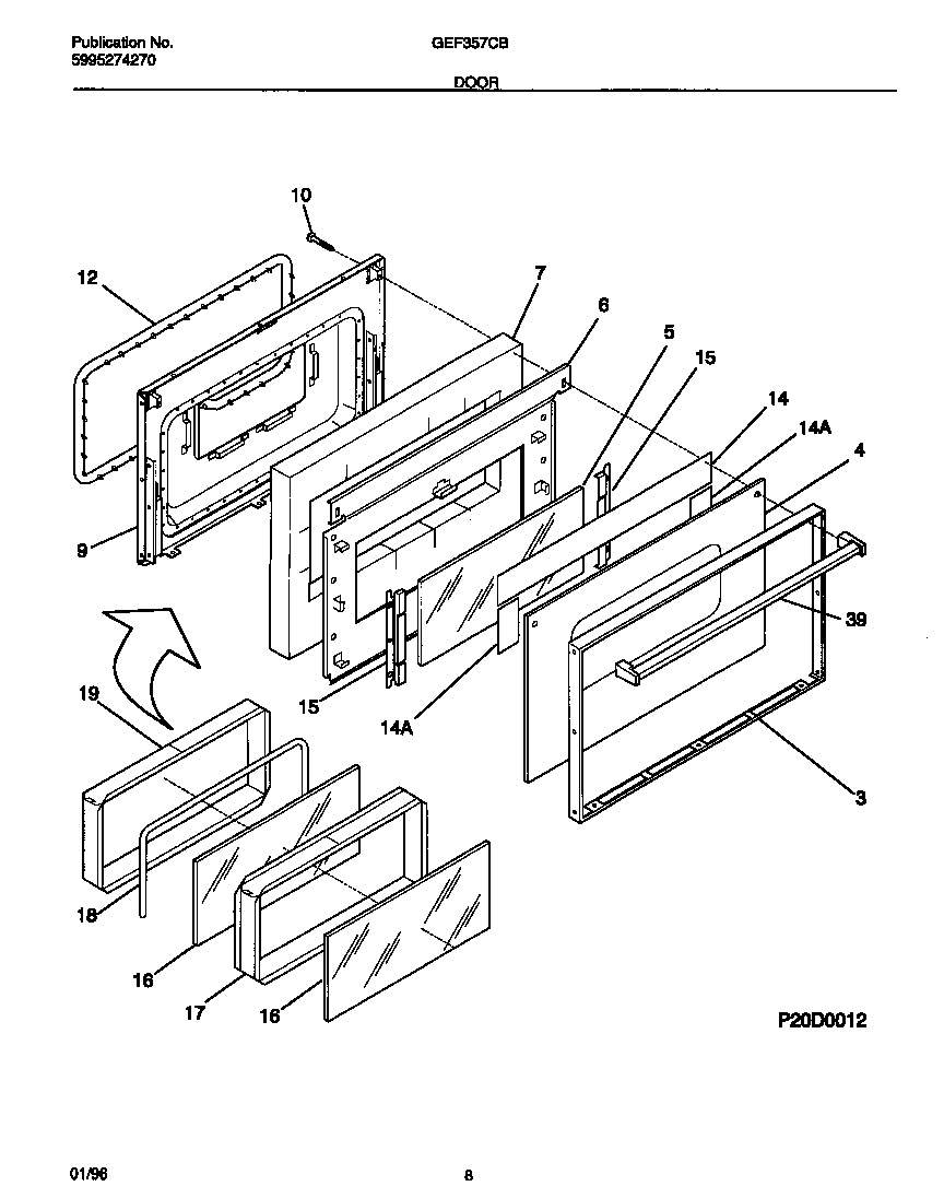 Gibson GEF357CBSC door diagram