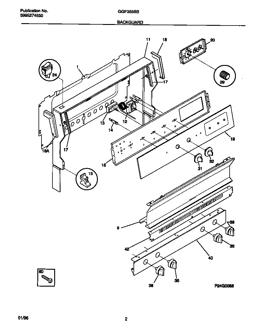 Gibson GGF356BBDD backguard diagram