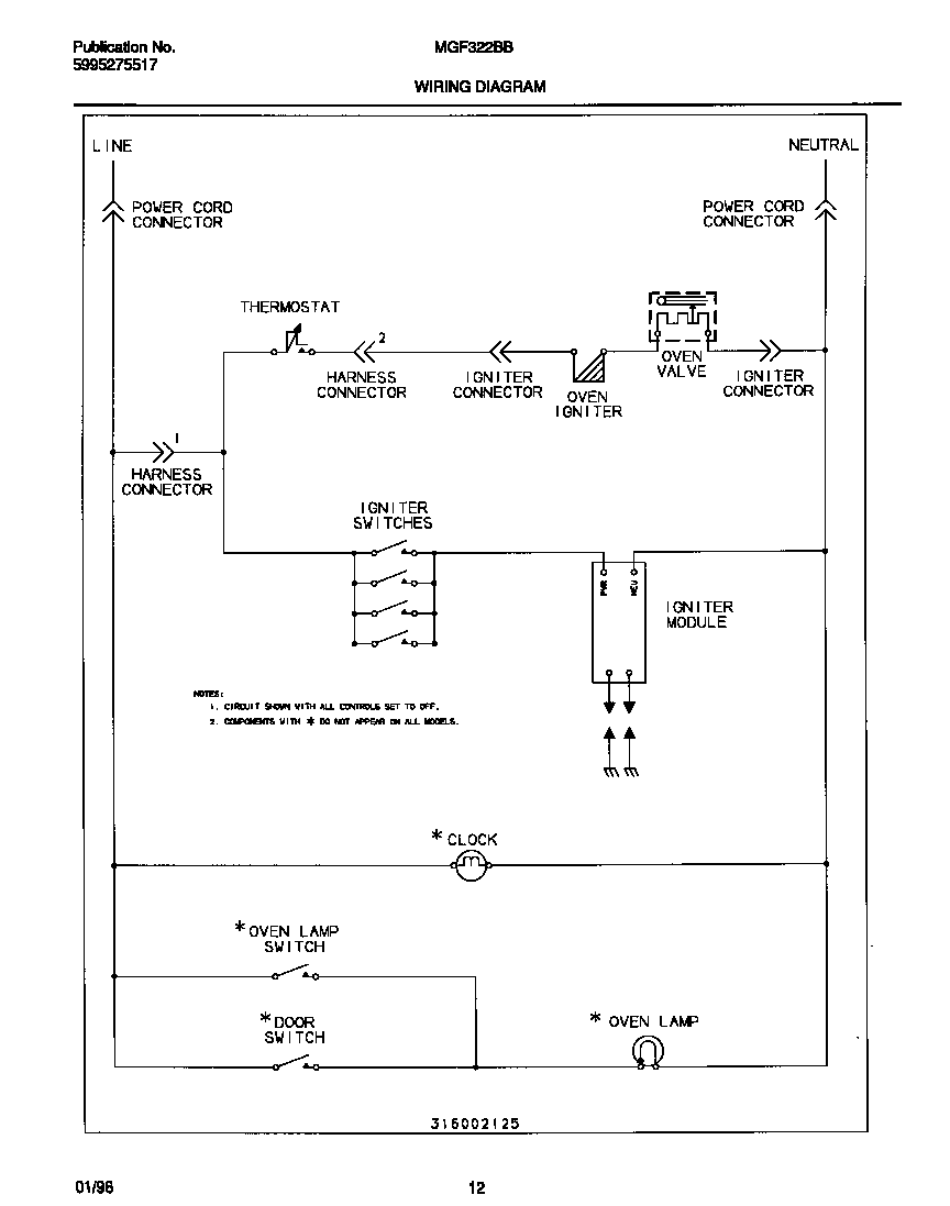 Universal/Multiflex (Frigidaire) MGF322BBDD wiring diagram diagram