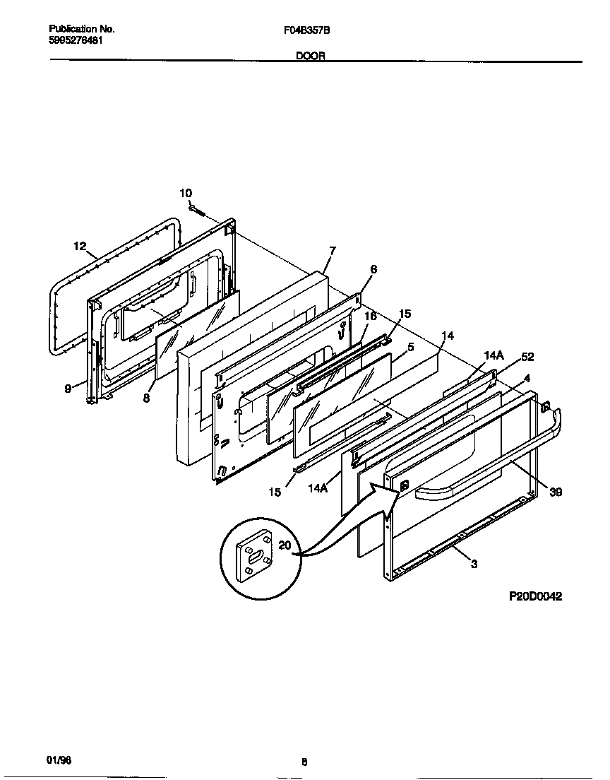 Frigidaire F04B357BWE door diagram