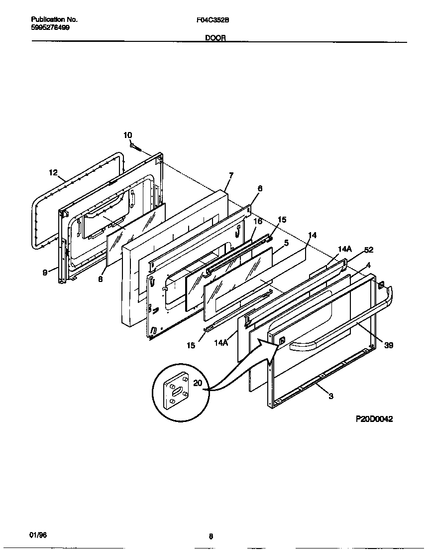 Frigidaire F04C352BTC door diagram