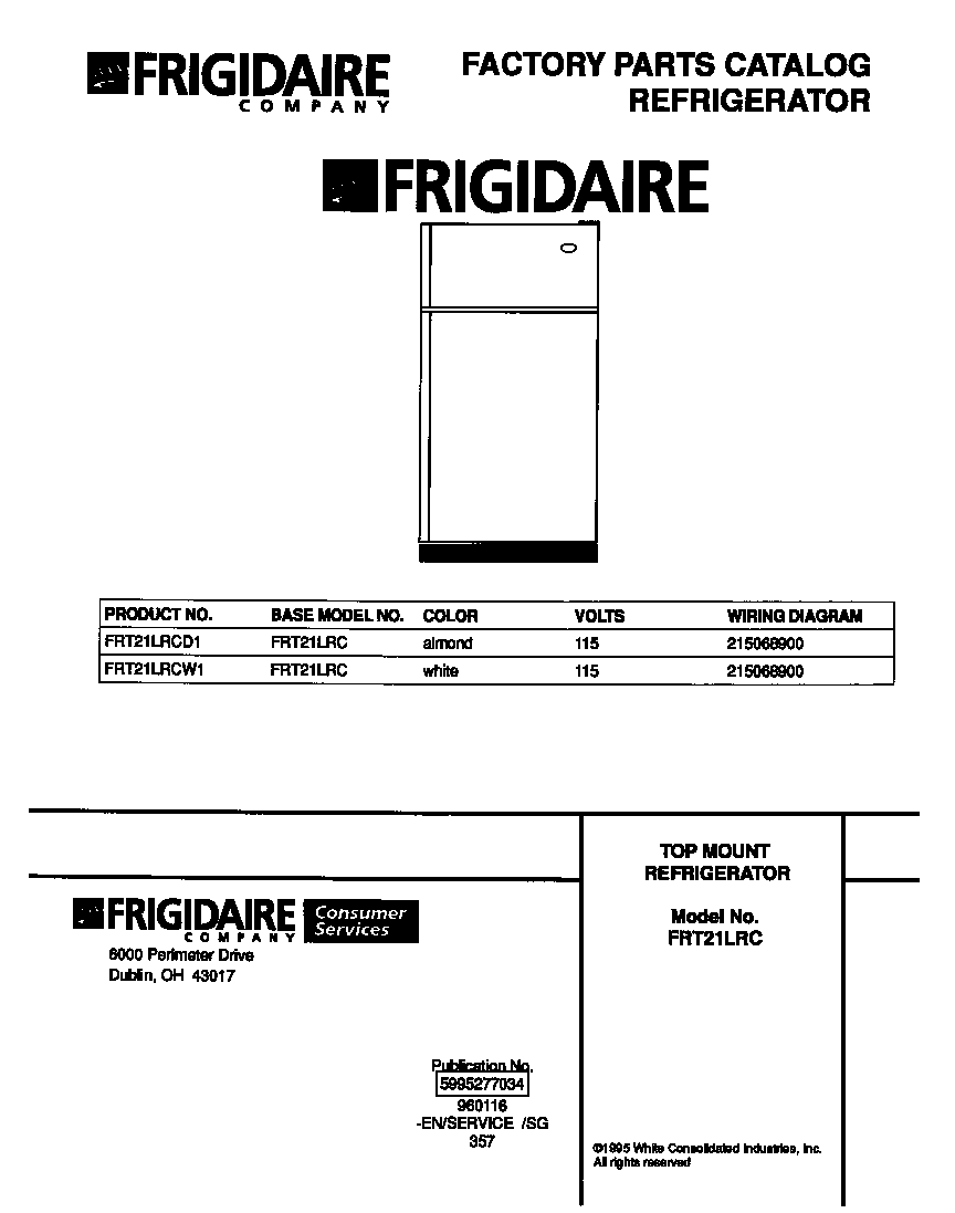 Frigidaire FRT21LRCD1 cover diagram