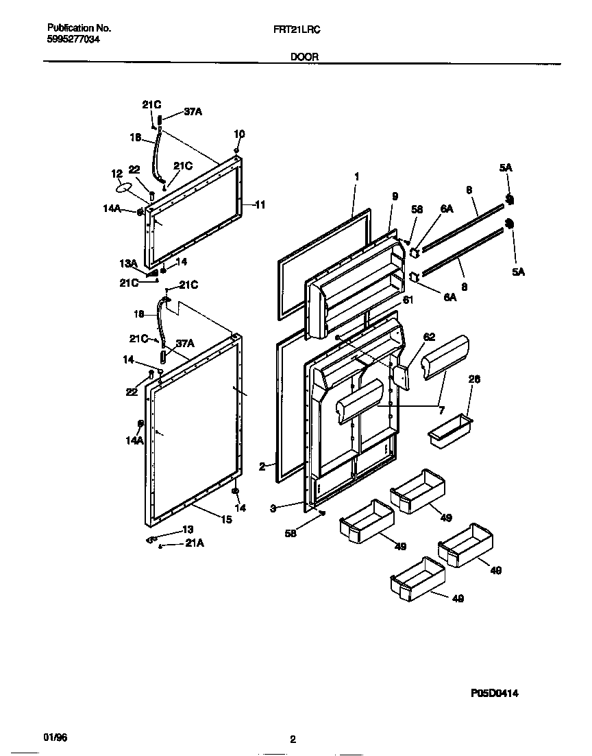 Frigidaire FRT21LRCD1 door diagram