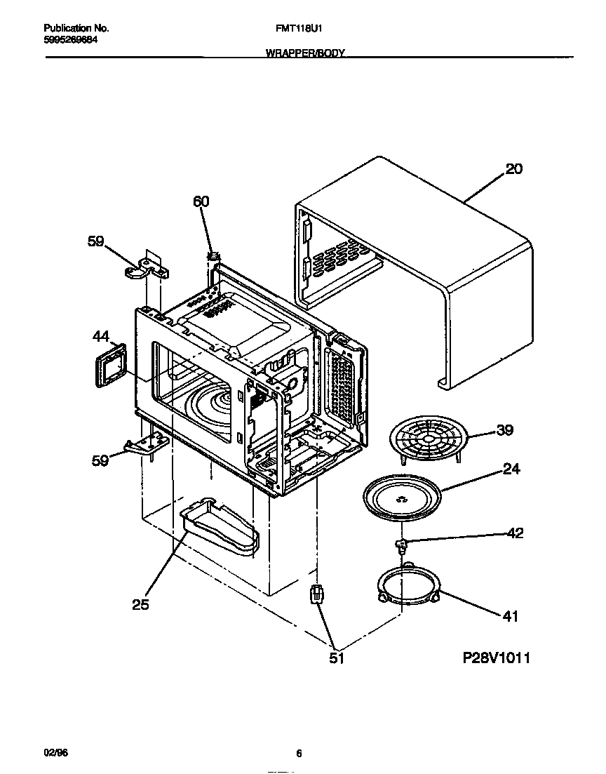Frigidaire FMT118U1W0 wrapper/body diagram