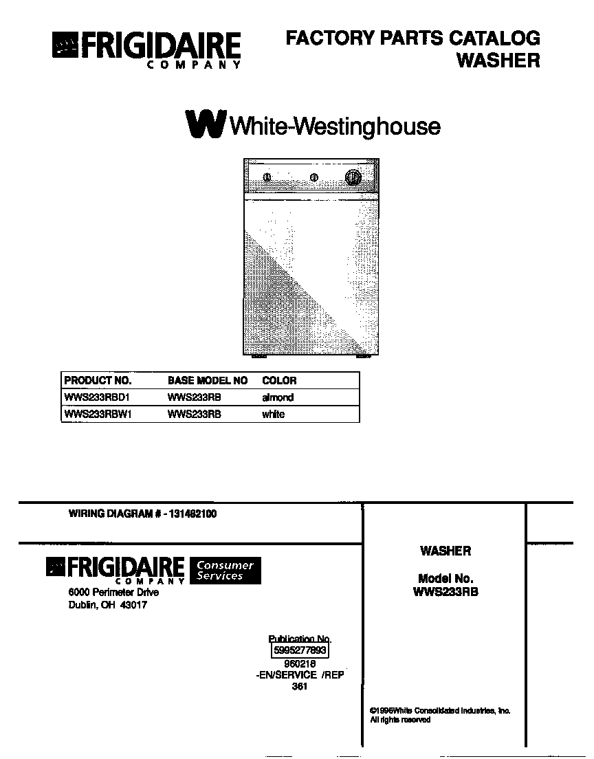 White-Westinghouse WWS233RBD1 cover diagram
