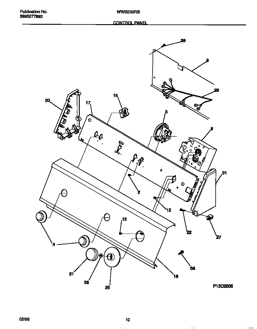 White-Westinghouse WWS233RBD1 control panel diagram