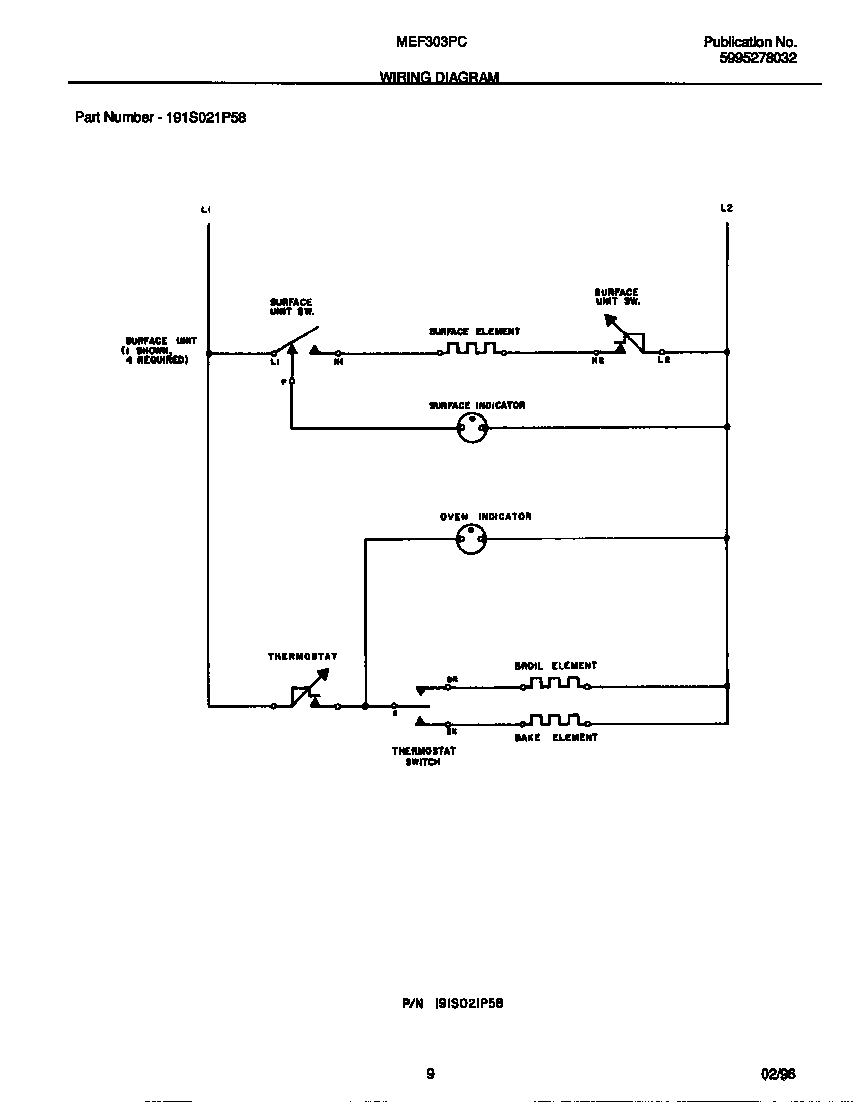 Universal/Multiflex (Frigidaire) MEF303PCDD wiring diagram diagram