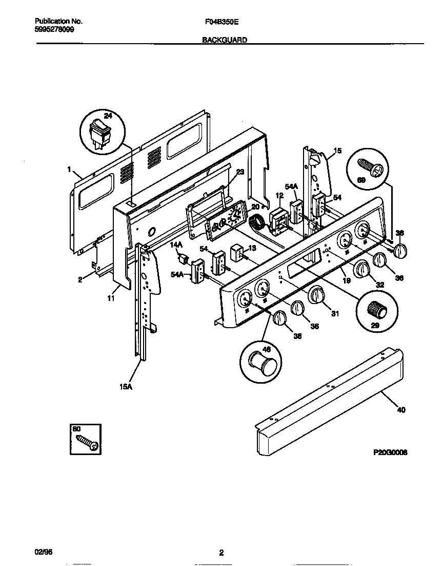 Frigidaire F04B350EDA backguard diagram