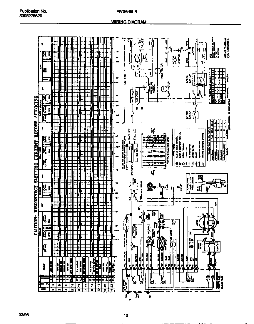 Frigidaire FWX645LBS4 wiring diagram diagram