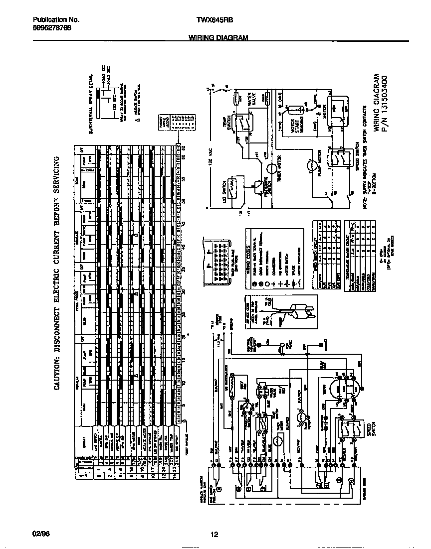 Tappan TWX645RBD4 wiring diagram diagram