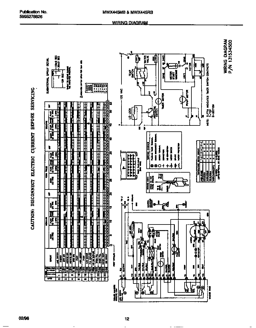 Universal/Multiflex (Frigidaire) MWX445MBW4 wiring diagram diagram