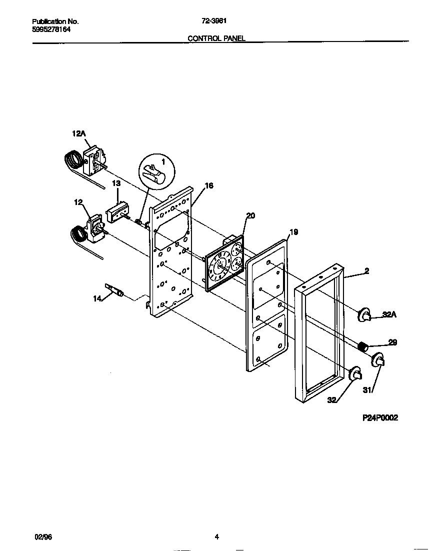 Tappan 72-3981-00-08 control panel diagram
