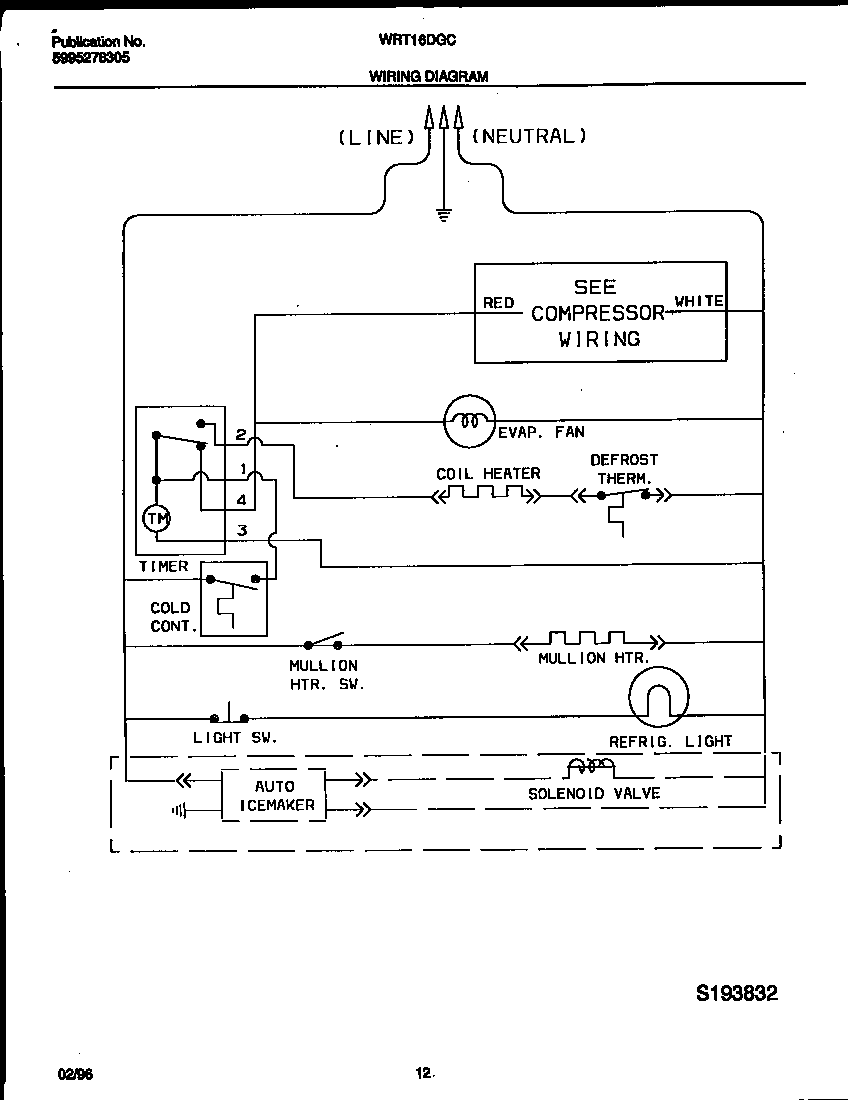 White-Westinghouse WRT16DGCZ2 wiring diagram diagram