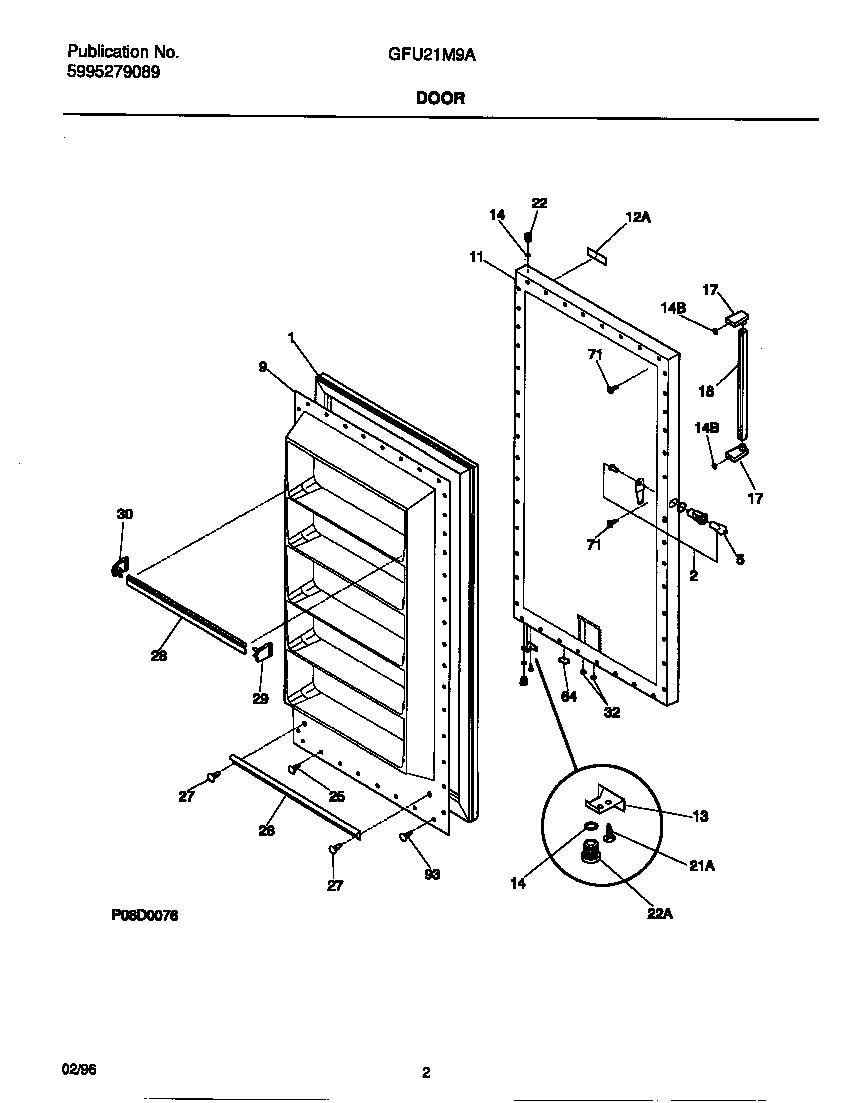 Gibson GFU21M9AW6 door diagram