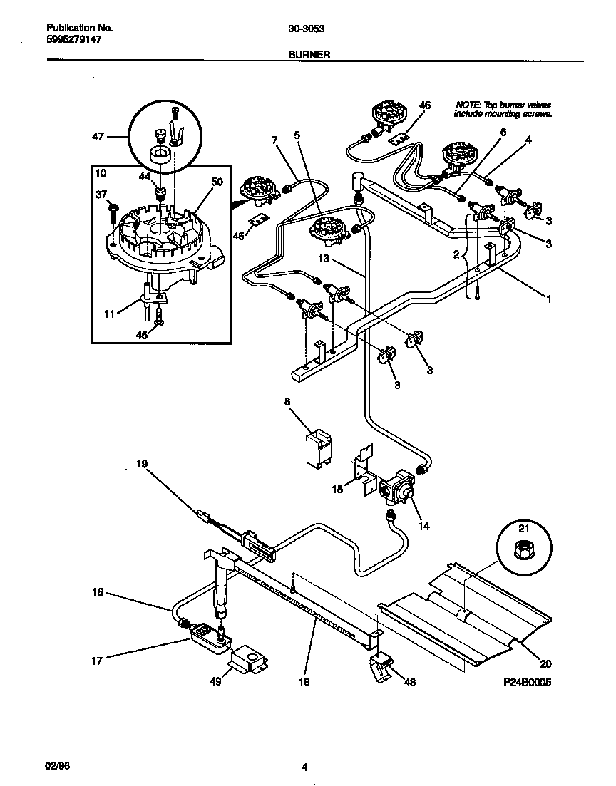 Tappan 30-3053-00-04 burner diagram