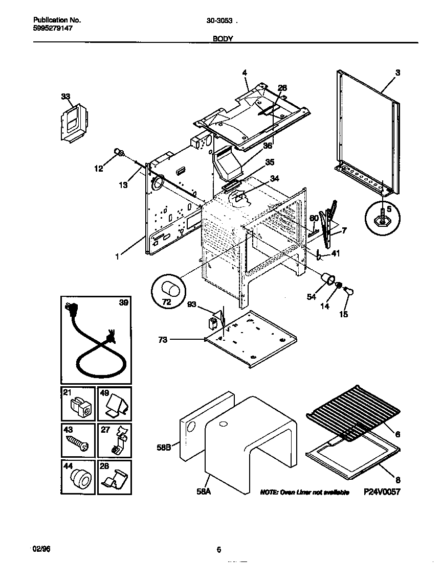 Tappan 30-3053-00-04 body diagram
