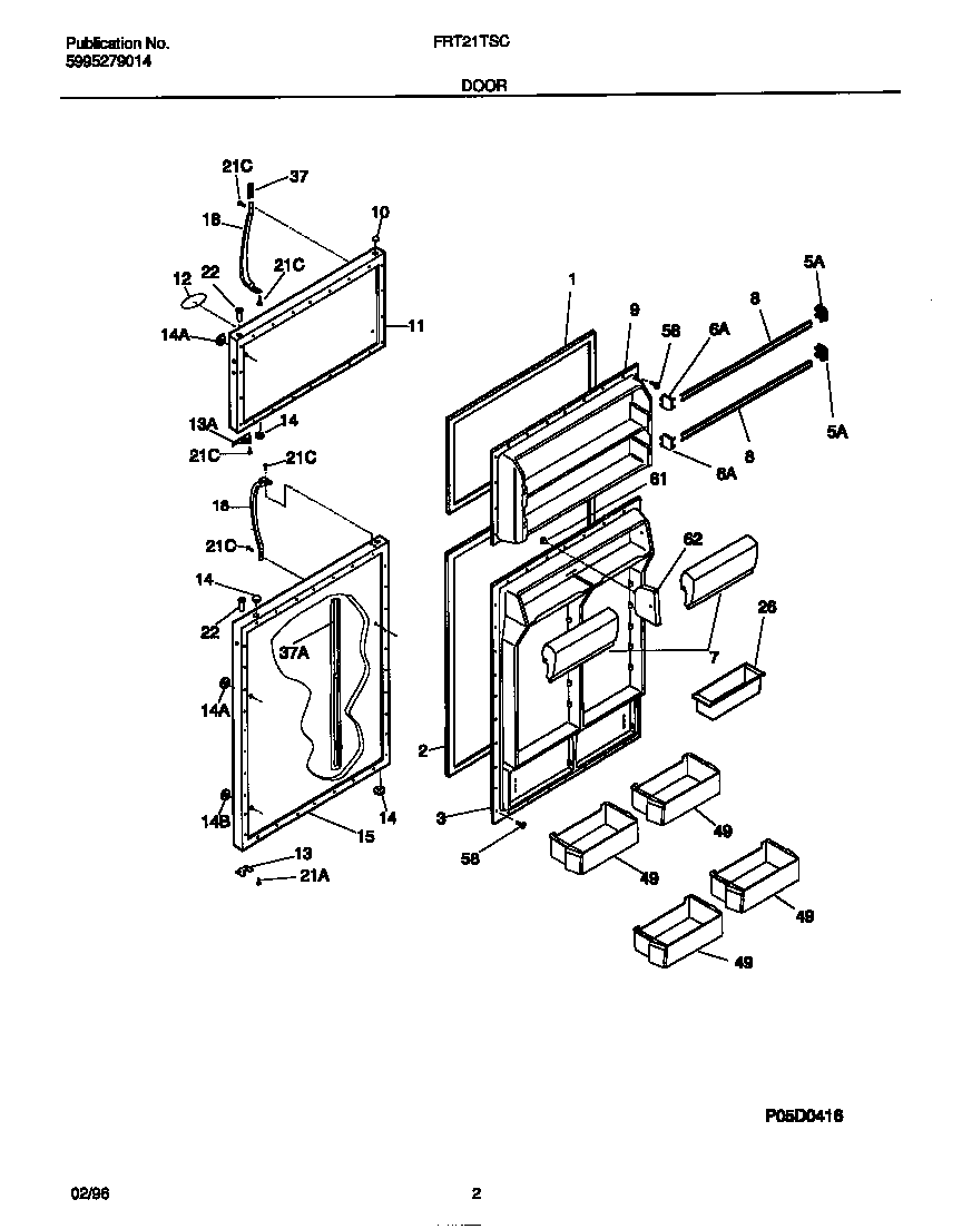 Frigidaire FRT21TSCD2 door diagram