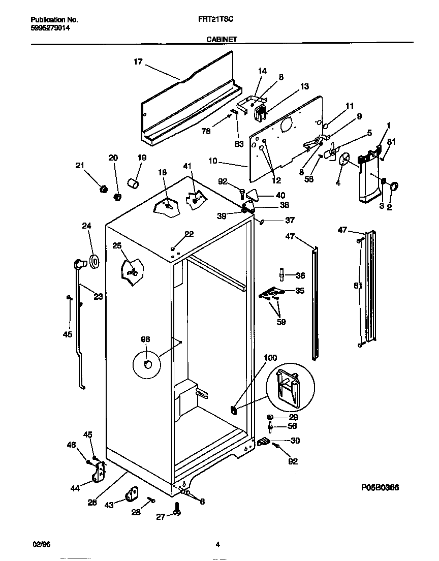 Frigidaire FRT21TSCD2 cabinet diagram