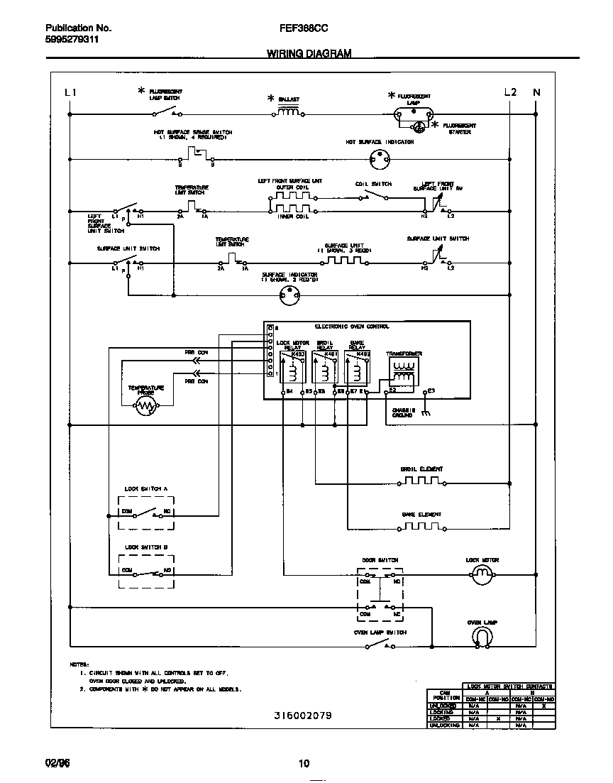 Frigidaire FEF368CCTD wiring diagram diagram