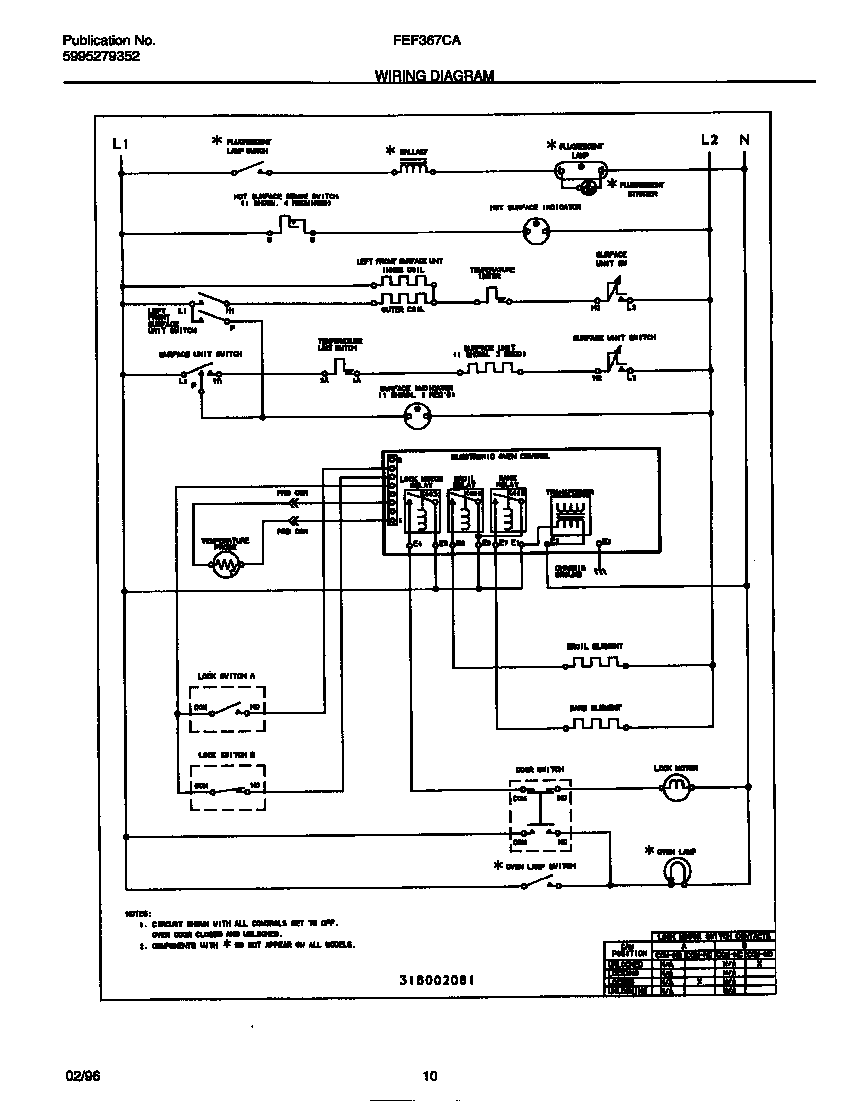 Frigidaire FEF367CASE wiring diagram diagram