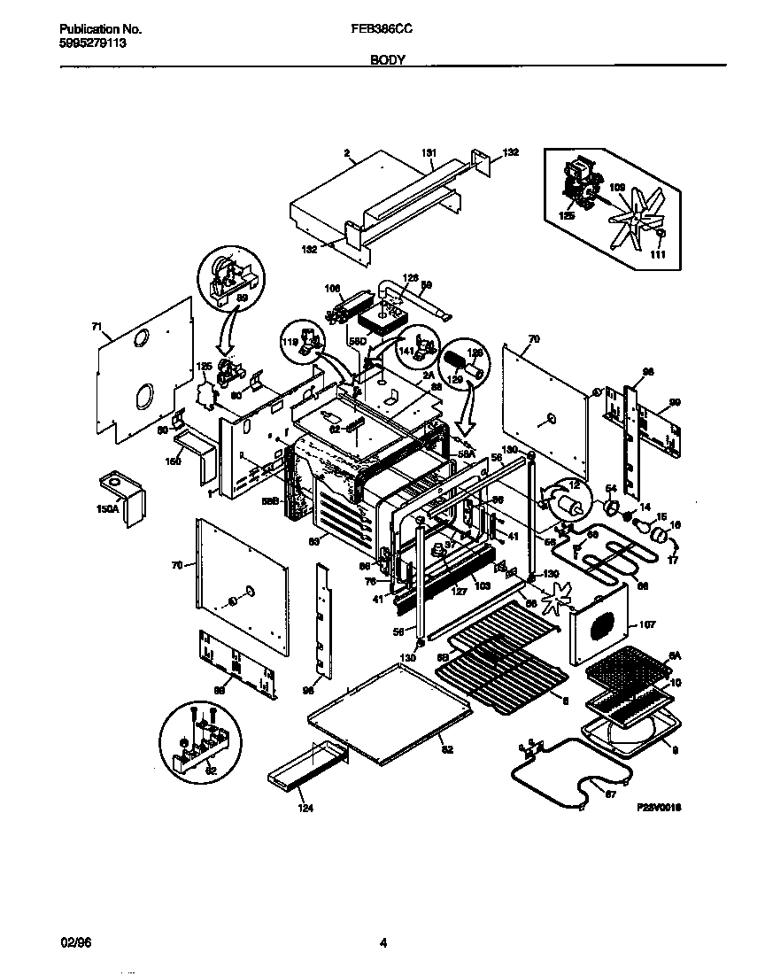 Frigidaire FEB386CCSB body diagram