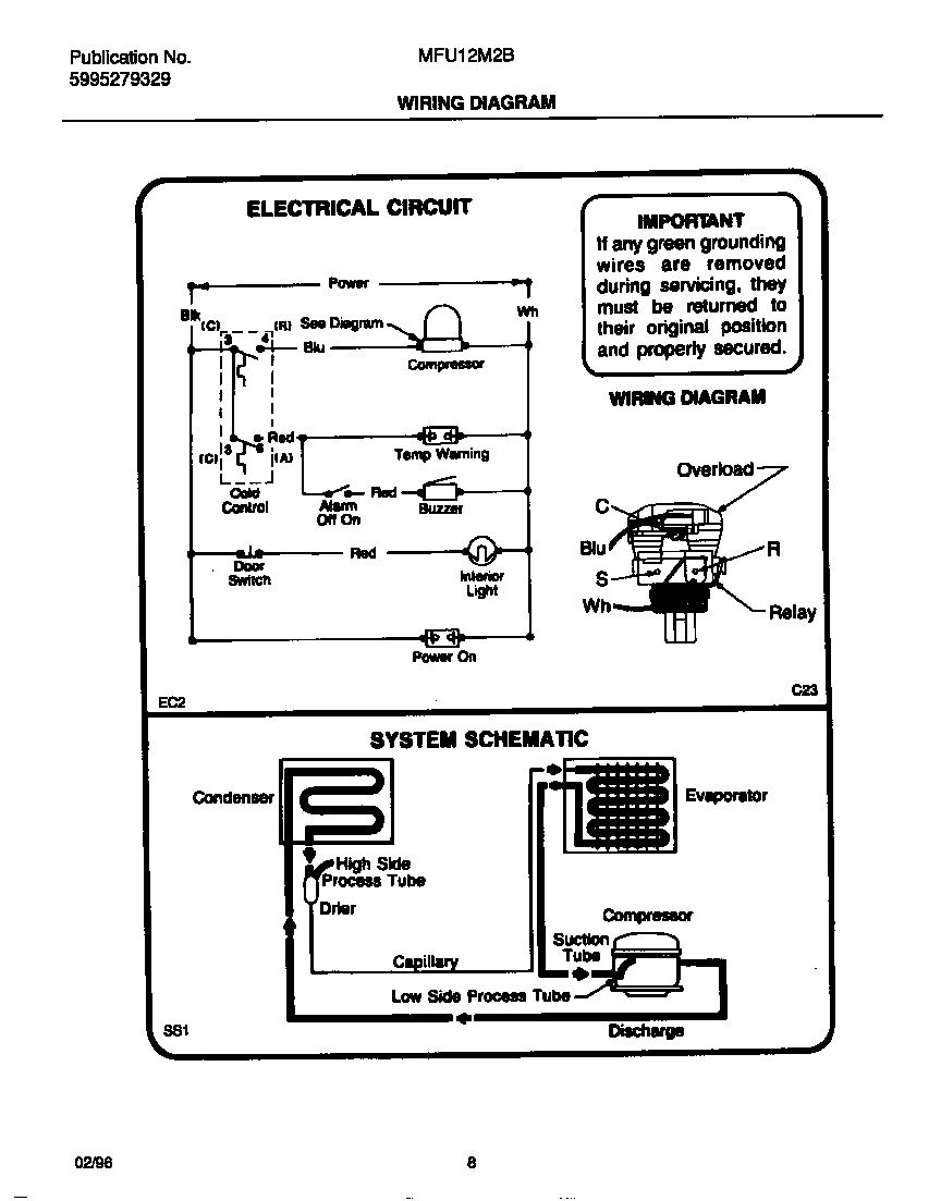 Universal/Multiflex (Frigidaire) MFU12M2BW3 wiring diagram diagram
